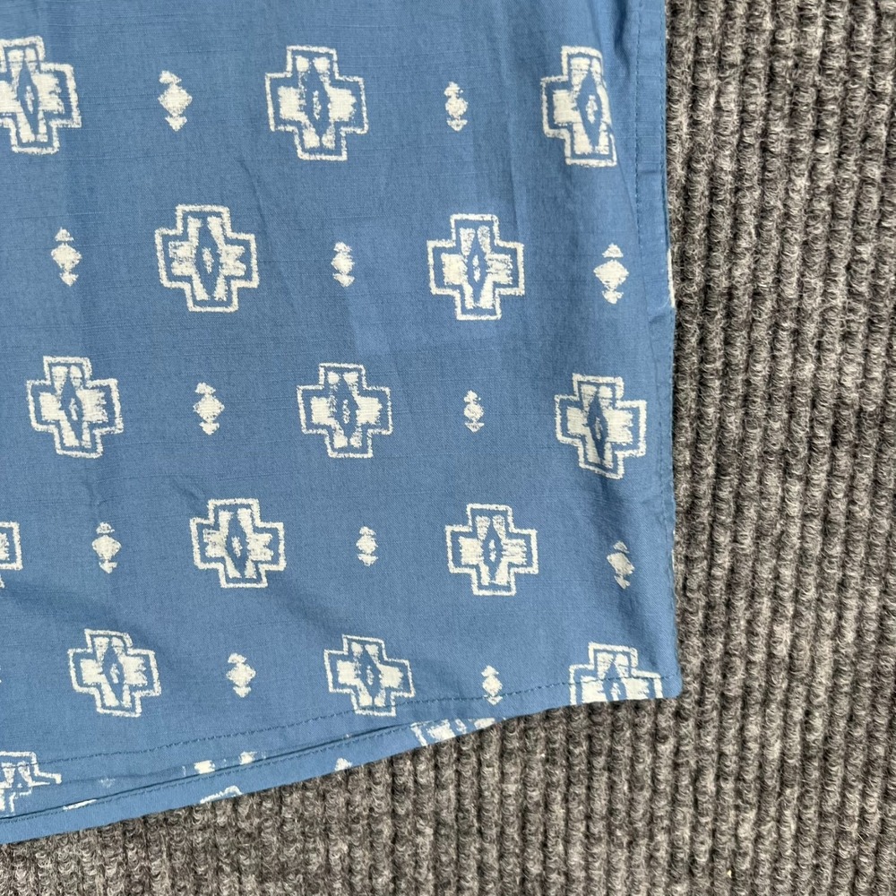 Pendleton Shirt Mens Large Blue Geometric Short Sleeve Button Comfort New - Picture 5 of 15
